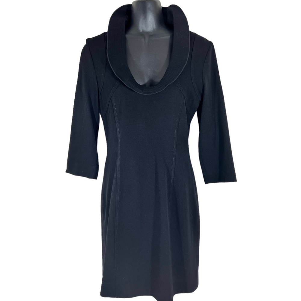 Valentino Roma Black Collared Sheath Dress 6